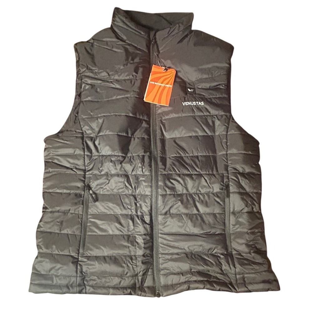 Venustas Heated Vest Women Large Black NEW W2118 7.4V Quilted Packable Puffer